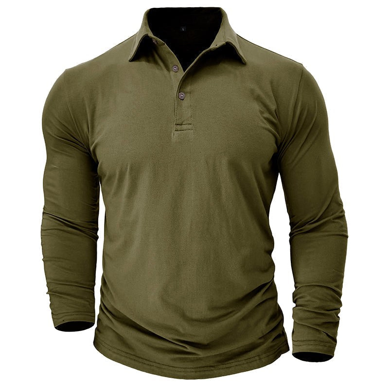 Claus | Men's Long-Sleeve Polo Shirt, Modern Polo Shirt | My Sweet Wardrobe | Navy Blue