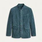 Clayton | Men's Single-Breasted Suede Blazer Jacket, Casual Smart Coat | My Sweet Wardrobe | Black