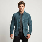 Clayton | Men's Single-Breasted Suede Blazer Jacket, Casual Smart Coat | My Sweet Wardrobe