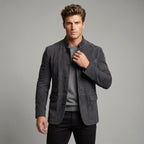 Clayton | Men's Single-Breasted Suede Blazer Jacket, Casual Smart Coat | My Sweet Wardrobe