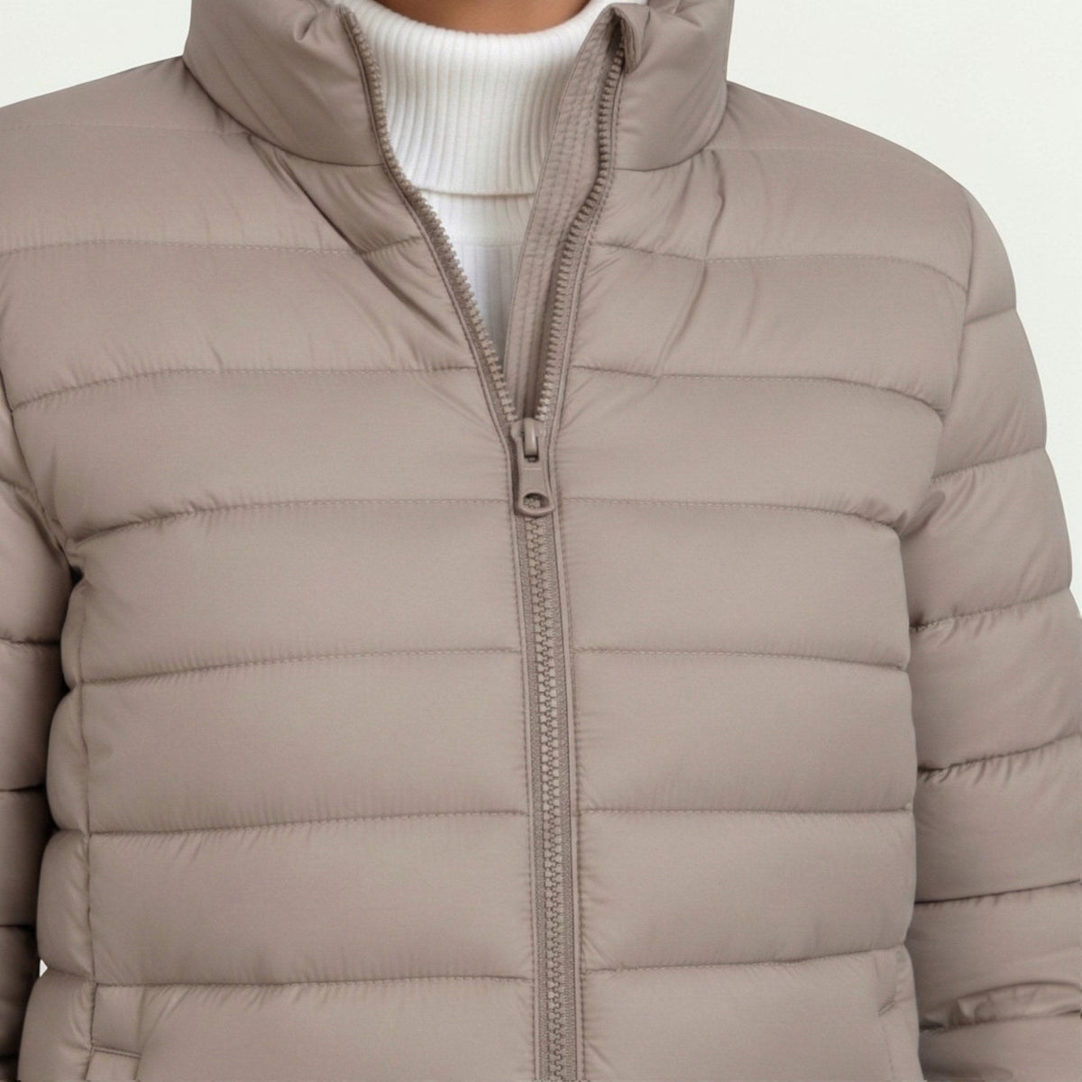 Clemence | Women's Lightweight Quilted Jacket, Slim-Fit Zip Jacket | My Sweet Wardrobe | Matcha colour