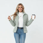 Clemence | Women's Lightweight Quilted Jacket, Slim-Fit Zip Jacket | My Sweet Wardrobe | Pink