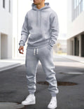 Clive | Men's Hooded Loungewear Set with Joggers, Comfortable Two-Piece Set | My Sweet Wardrobe | Grijs