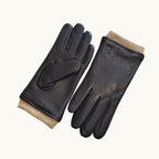 Cody | Men's Faux Leather Winter Driving Gloves, Wool-Lined Warm Gloves | Dressific | Black