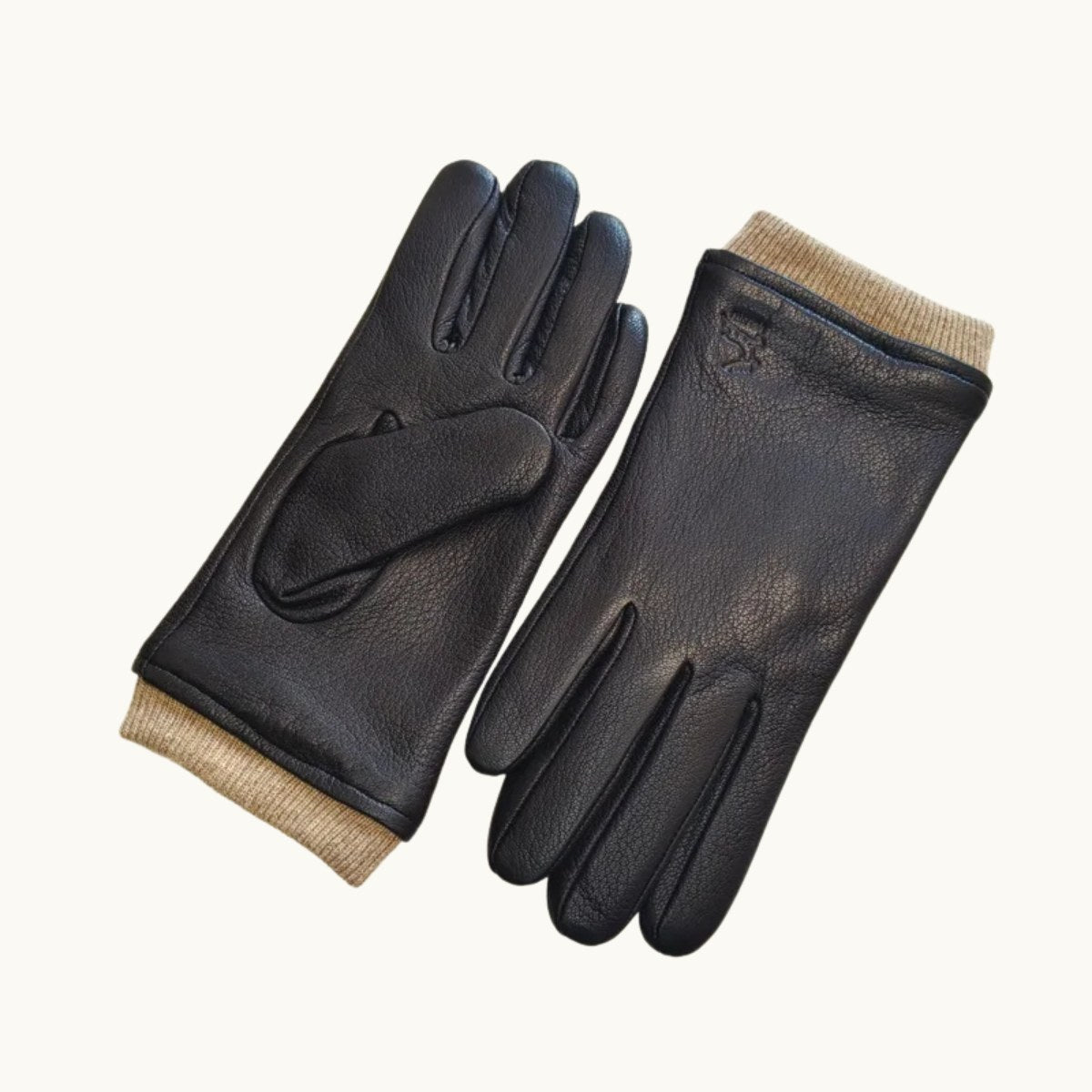 Cody | Men's Faux Leather Winter Driving Gloves, Wool-Lined Warm Gloves | Dressific | Black