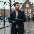 Cody | Men's Faux Leather Winter Driving Gloves, Wool-Lined Warm Gloves | Dressific