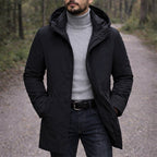 Cody | Men's Hooded Winter Coat, Weather-Resistant Autumn Coat | My Sweet Wardrobe | Black