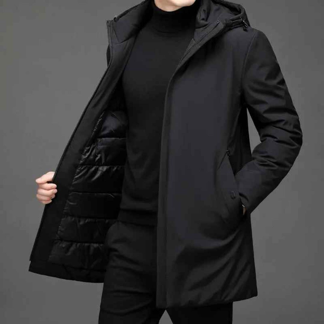 Cody | Men's Hooded Winter Coat, Weather-Resistant Autumn Coat | My Sweet Wardrobe | Grey