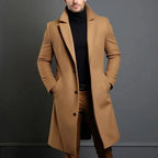 Cole | Men's Slim-Fit Long Overcoat, Tailored Autumn Coat | My Sweet Wardrobe | Beige