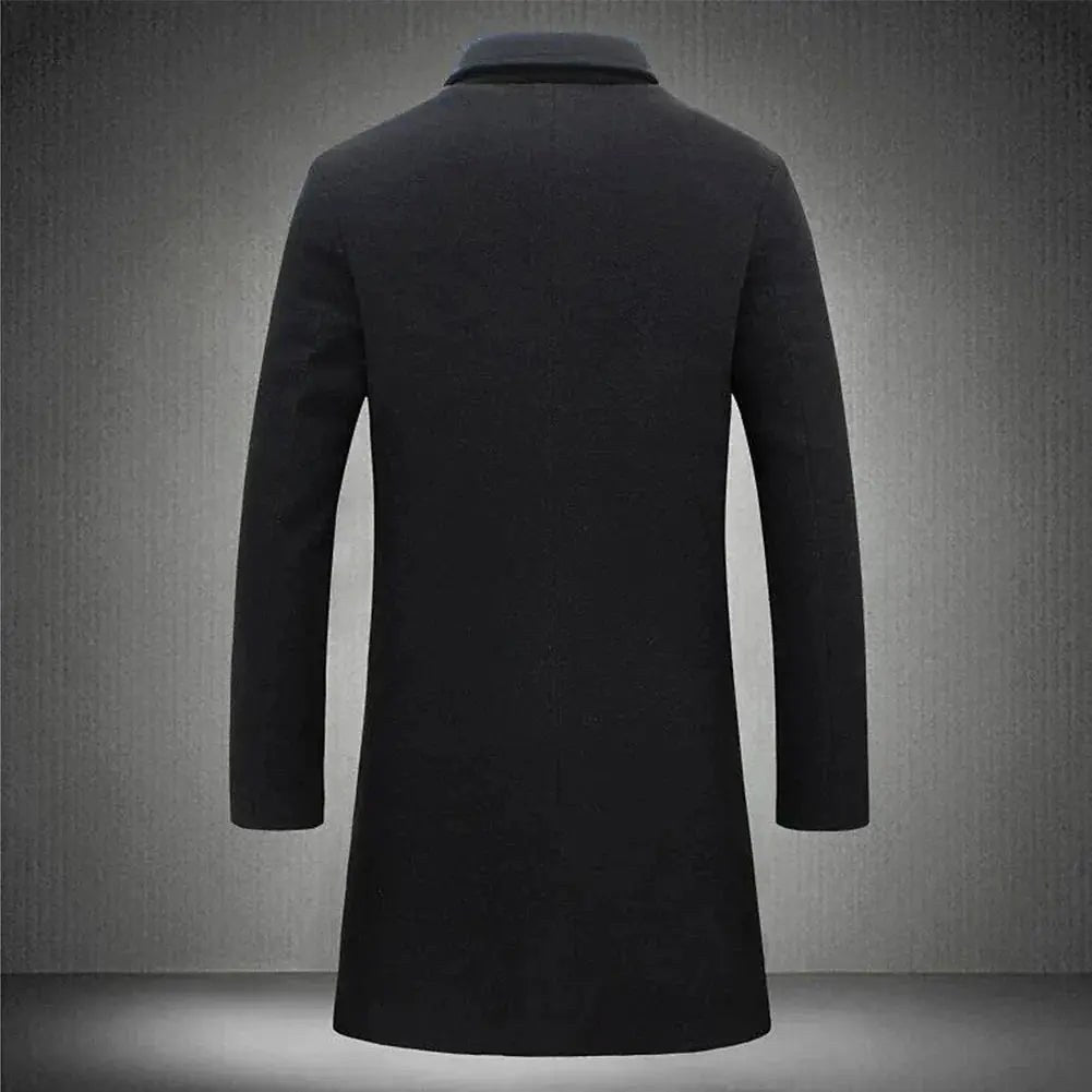 Cole | Men's Slim-Fit Long Overcoat, Tailored Autumn Coat | My Sweet Wardrobe | Darkgrey
