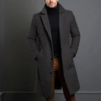 Cole | Men's Slim-Fit Long Overcoat, Tailored Autumn Coat | My Sweet Wardrobe | Black