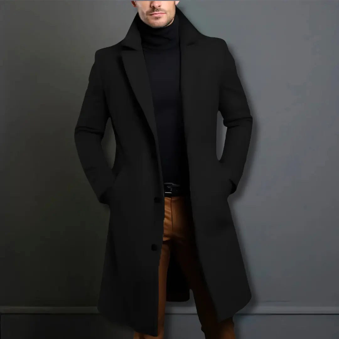 Cole | Men's Slim-Fit Long Overcoat, Tailored Autumn Coat | My Sweet Wardrobe