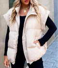Colette | Women's Sleeveless Quilted Puffer Vest, Stand Collar Gilet | My Sweet Wardrobe
