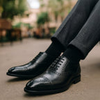 Colin | Men's Leather Brogue Dress Shoes, Formal Cowhide Loafers | Dressific