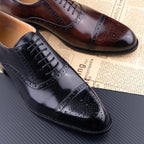 Colin | Men's Leather Brogue Dress Shoes, Formal Cowhide Loafers | Dressific