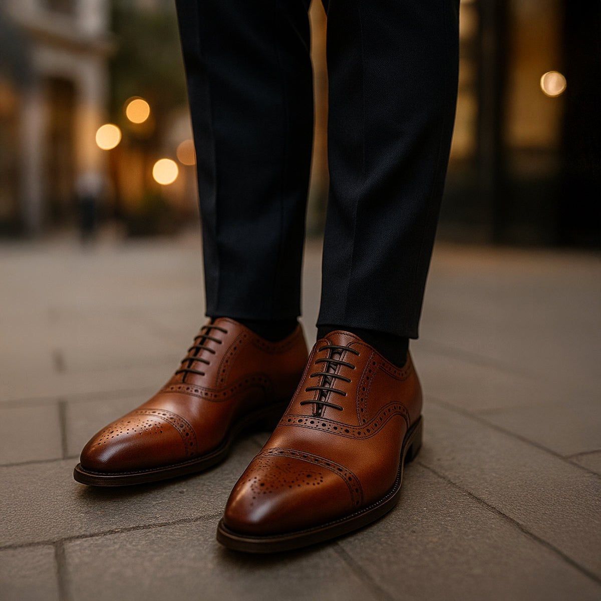 Colin | Men's Leather Brogue Dress Shoes, Formal Cowhide Loafers | Dressific