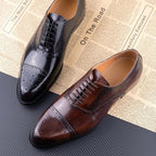 Colin | Men's Leather Brogue Dress Shoes, Formal Cowhide Loafers | Dressific