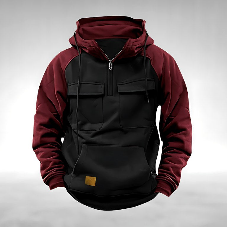 Colin | Men's Thick Cotton-Blend Hoodie, Warm Utility Hoodie | My Sweet Wardrobe | Pink