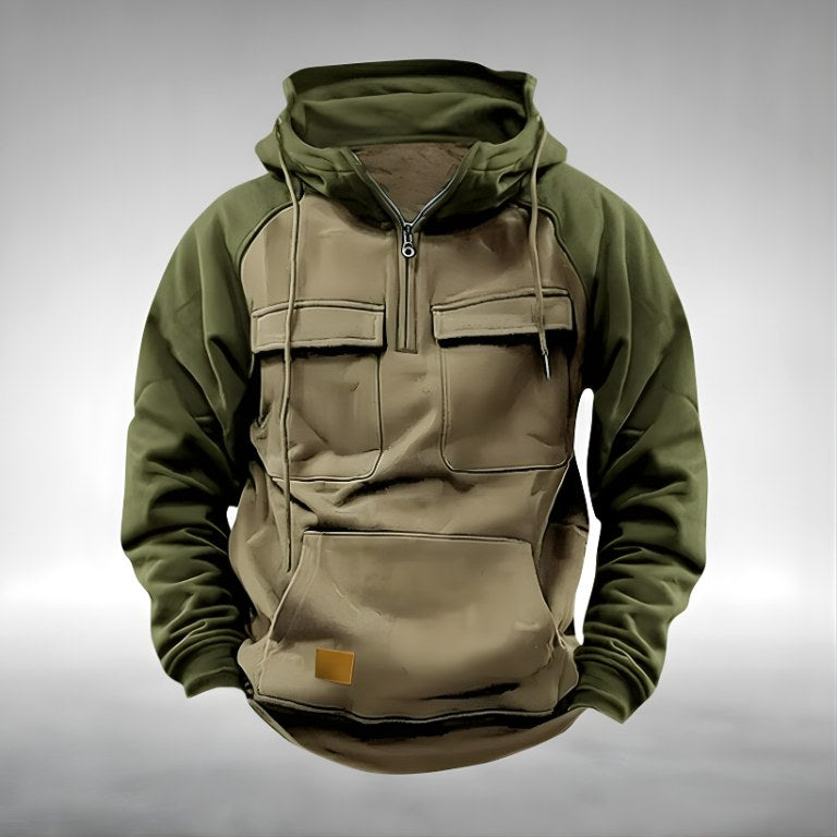 Colin | Men's Thick Cotton-Blend Hoodie, Warm Utility Hoodie | My Sweet Wardrobe | Black