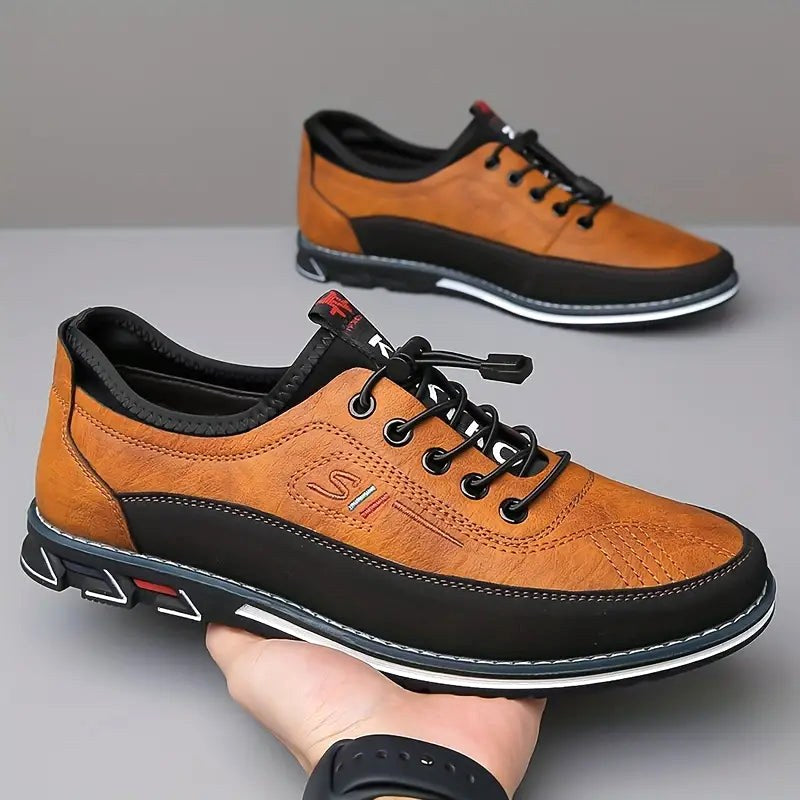 Conrad | Men's Leather Lace-Up Shoes in Cognac, Structured Oxford Shoes | My Sweet Wardrobe | Caramel