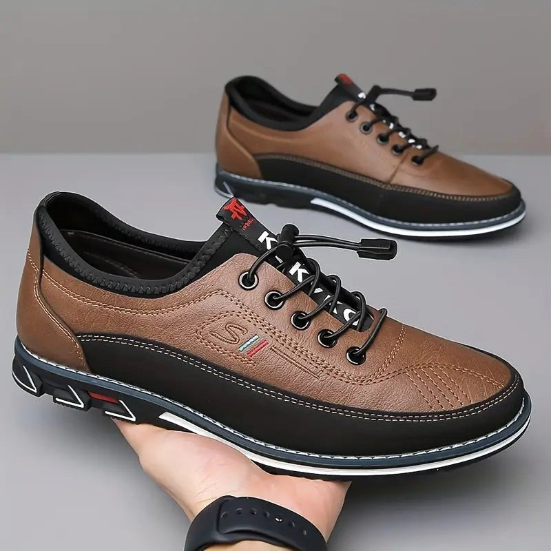 Conrad | Men's Leather Lace-Up Shoes in Cognac, Structured Oxford Shoes | My Sweet Wardrobe | Caramel