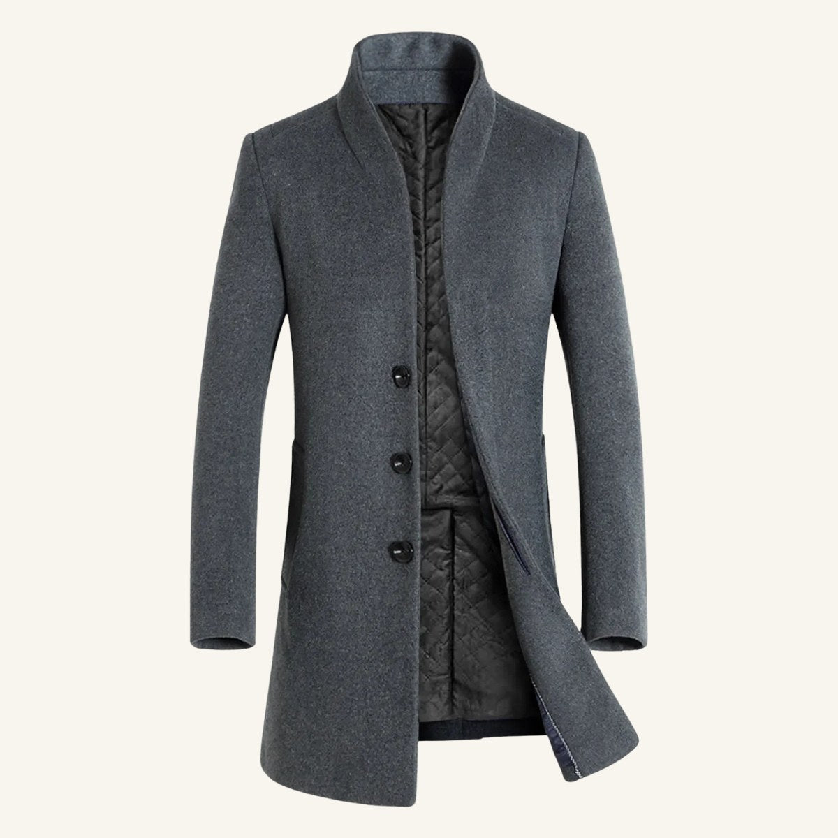 Cooper | Men's Wool Blend Single Breasted Trench Coat, Tailored Autumn Coat | My Sweet Wardrobe