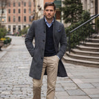 Cooper | Men's Wool Blend Single Breasted Trench Coat, Tailored Autumn Coat | My Sweet Wardrobe