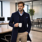 Cooper | Men's Wool Blend Single Breasted Trench Coat, Tailored Autumn Coat | My Sweet Wardrobe
