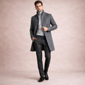 Cooper | Men's Wool Blend Single Breasted Trench Coat, Tailored Autumn Coat | My Sweet Wardrobe