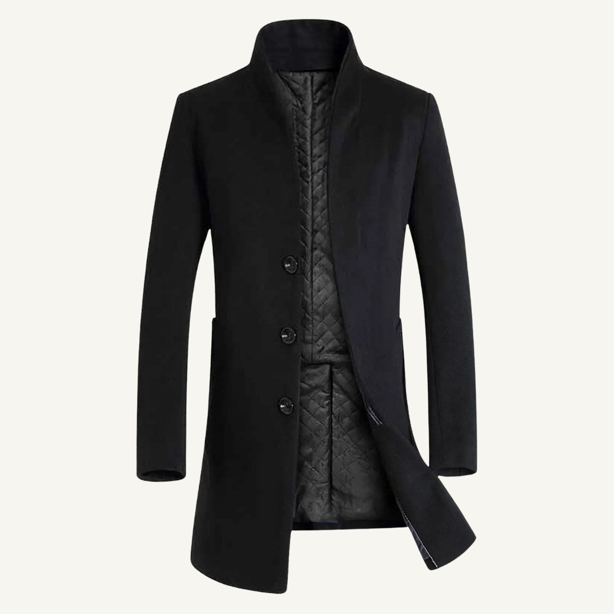 Cooper | Men's Wool Blend Single Breasted Trench Coat, Tailored Autumn Coat | My Sweet Wardrobe
