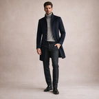 Cooper | Men's Wool Blend Single Breasted Trench Coat, Tailored Autumn Coat | My Sweet Wardrobe