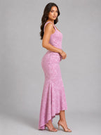 Cora | Women's Floral Corset Maxi Dress, Asymmetrical Hem Maxi Dress | My Sweet Wardrobe