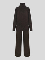 Corinne | Women's Oversized Two-Piece Set, Wide-Leg Turtleneck Lounge Set | My Sweet Wardrobe