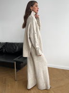 Corinne | Women's Oversized Two-Piece Set, Wide-Leg Turtleneck Lounge Set | My Sweet Wardrobe