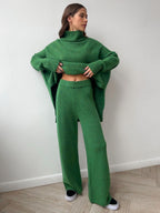 Corinne | Women's Oversized Two-Piece Set, Wide-Leg Turtleneck Lounge Set | My Sweet Wardrobe