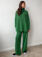 Corinne | Women's Oversized Two-Piece Set, Wide-Leg Turtleneck Lounge Set | My Sweet Wardrobe