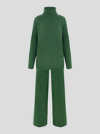 Corinne | Women's Oversized Two-Piece Set, Wide-Leg Turtleneck Lounge Set | My Sweet Wardrobe