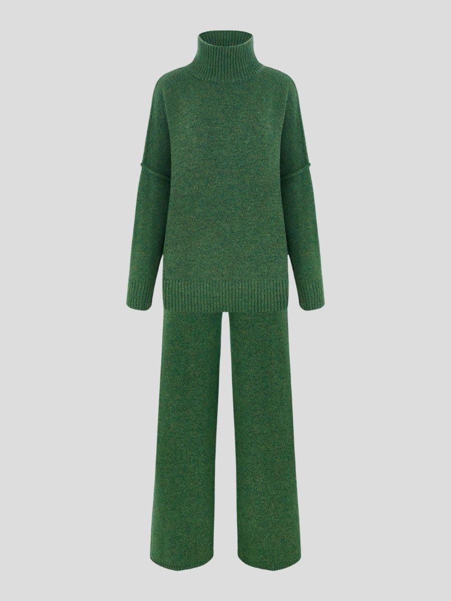 Corinne | Women's Oversized Two-Piece Set, Wide-Leg Turtleneck Lounge Set | My Sweet Wardrobe