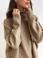 Corinne | Women's Oversized Two-Piece Set, Wide-Leg Turtleneck Lounge Set | My Sweet Wardrobe