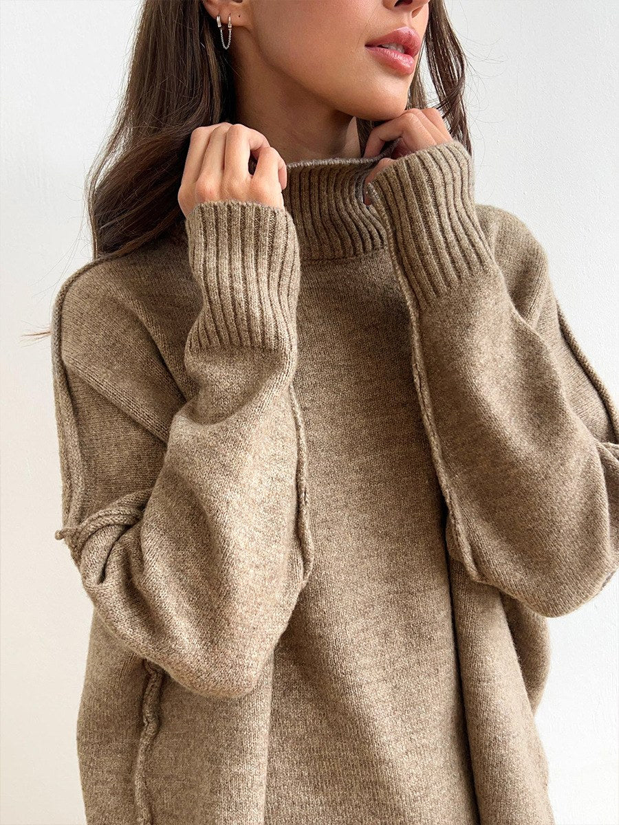 Corinne | Women's Oversized Two-Piece Set, Wide-Leg Turtleneck Lounge Set | My Sweet Wardrobe