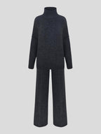 Corinne | Women's Oversized Two-Piece Set, Wide-Leg Turtleneck Lounge Set | My Sweet Wardrobe
