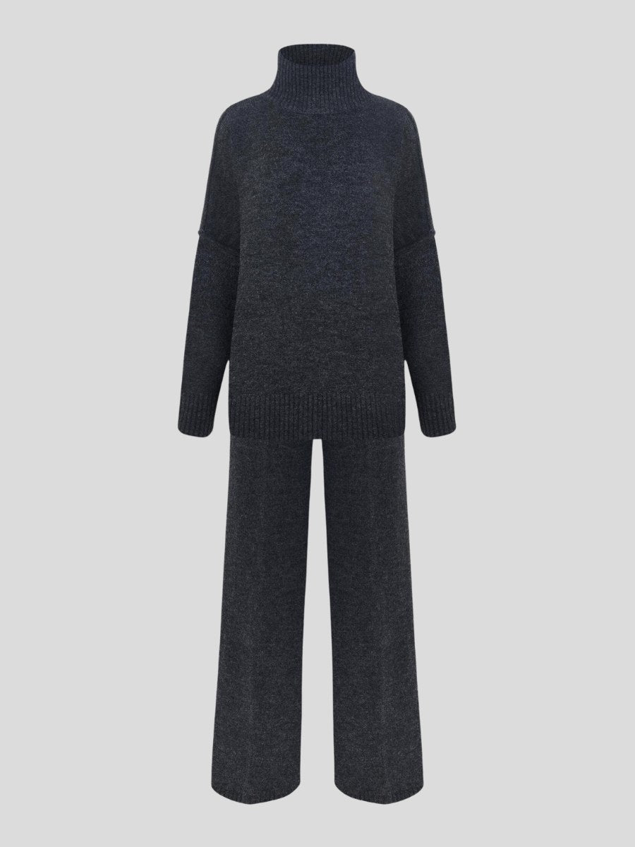 Corinne | Women's Oversized Two-Piece Set, Wide-Leg Turtleneck Lounge Set | My Sweet Wardrobe