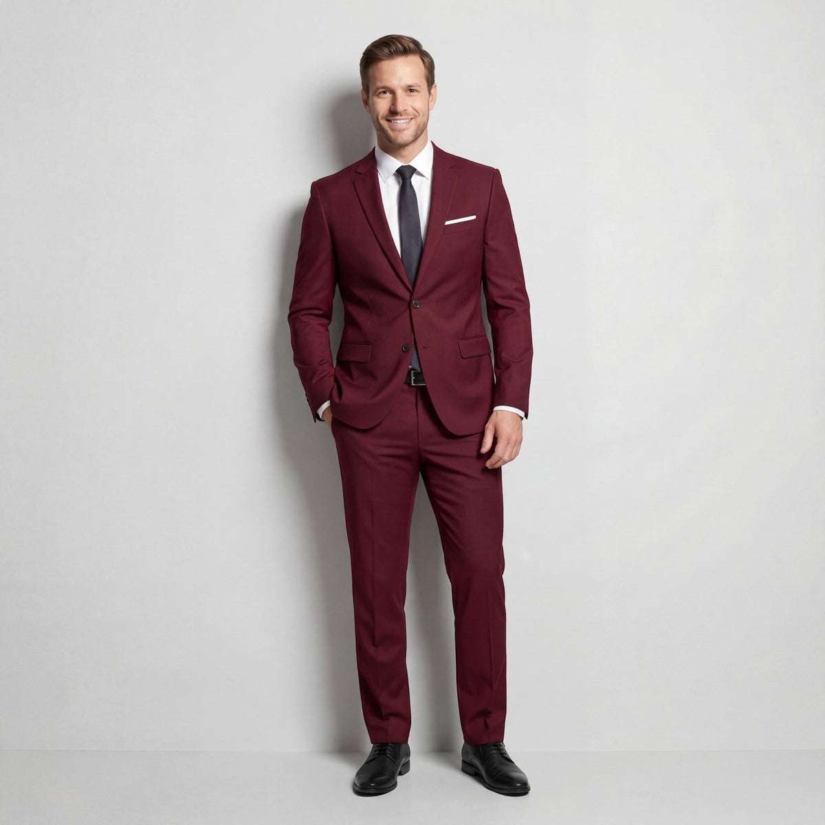 Damian | Men's Structured Wool-Blend Suit – Elegant Two-Piece Set | My Sweet Wardrobe