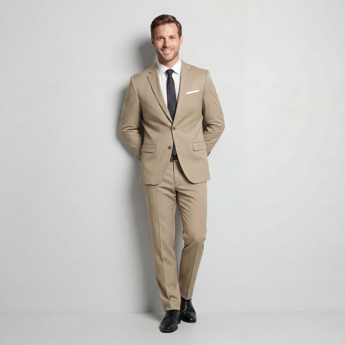Damian | Men's Structured Wool-Blend Suit – Elegant Two-Piece Set | My Sweet Wardrobe