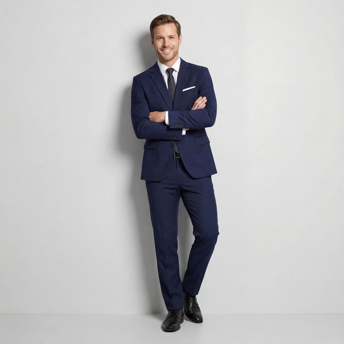 Damian | Men's Structured Wool-Blend Suit – Elegant Two-Piece Set | My Sweet Wardrobe