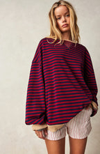 Darcy | Women's Striped Oversized Jumper, Relaxed Fit Knit Top | My Sweet Wardrobe