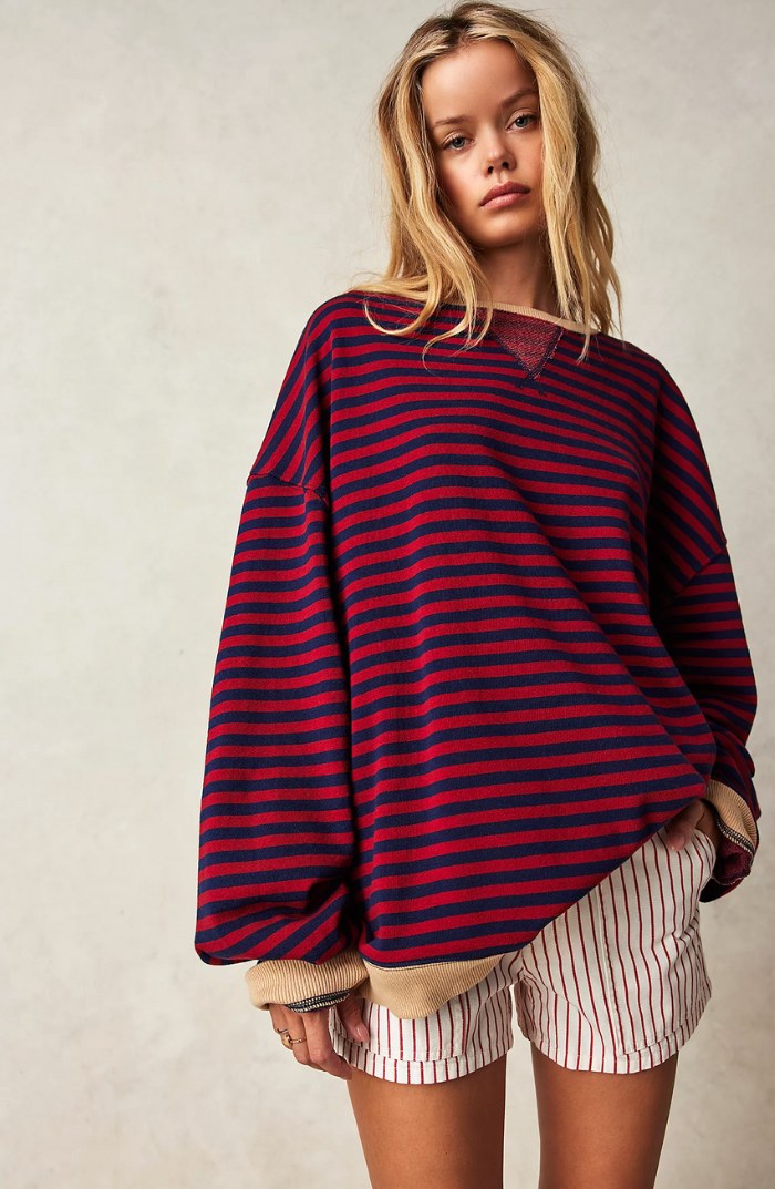 Darcy | Women's Striped Oversized Jumper, Relaxed Fit Knit Top | My Sweet Wardrobe