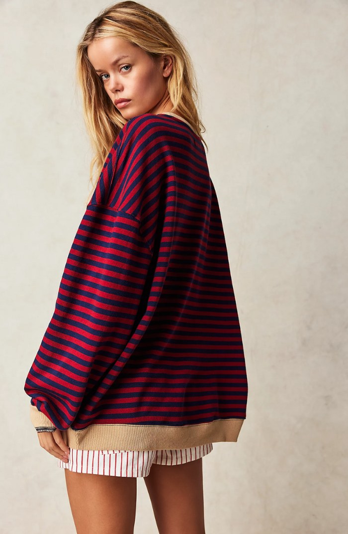 Darcy | Women's Striped Oversized Jumper, Relaxed Fit Knit Top | My Sweet Wardrobe