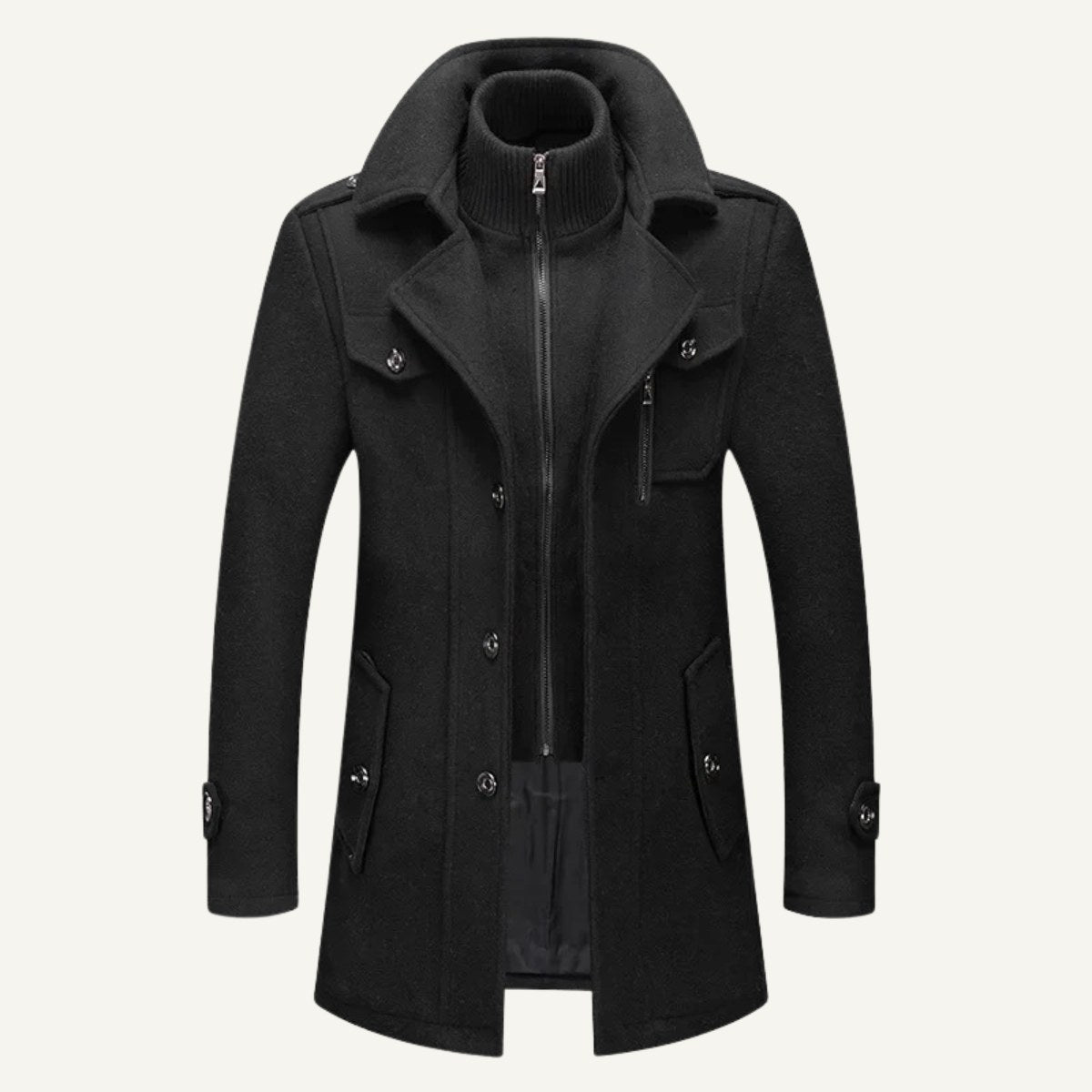 Dean | Men's Wool Blend Winter Coat, Structured Trench-Inspired Coat | My Sweet Wardrobe