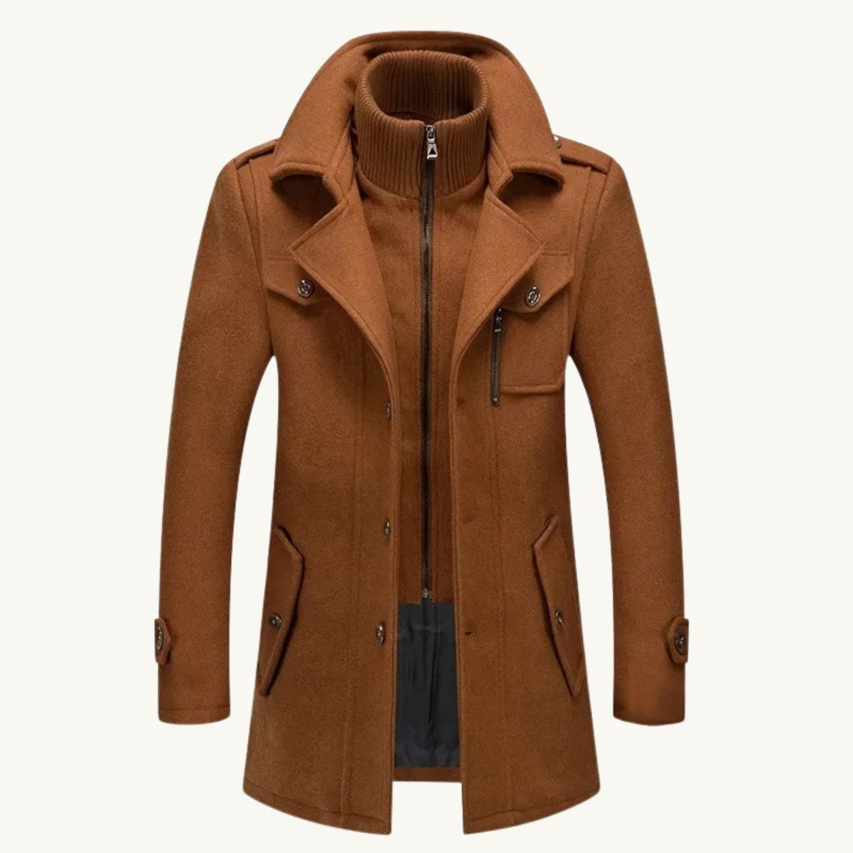 Dean | Men's Wool Blend Winter Coat, Structured Trench-Inspired Coat | My Sweet Wardrobe